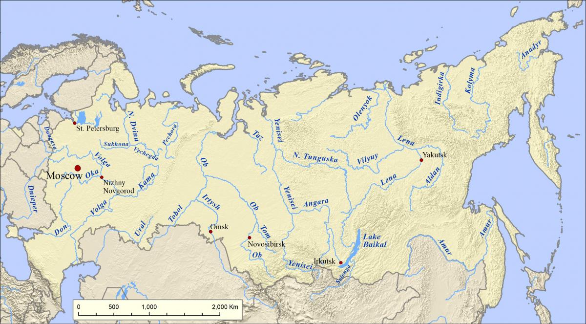 Реки России карта