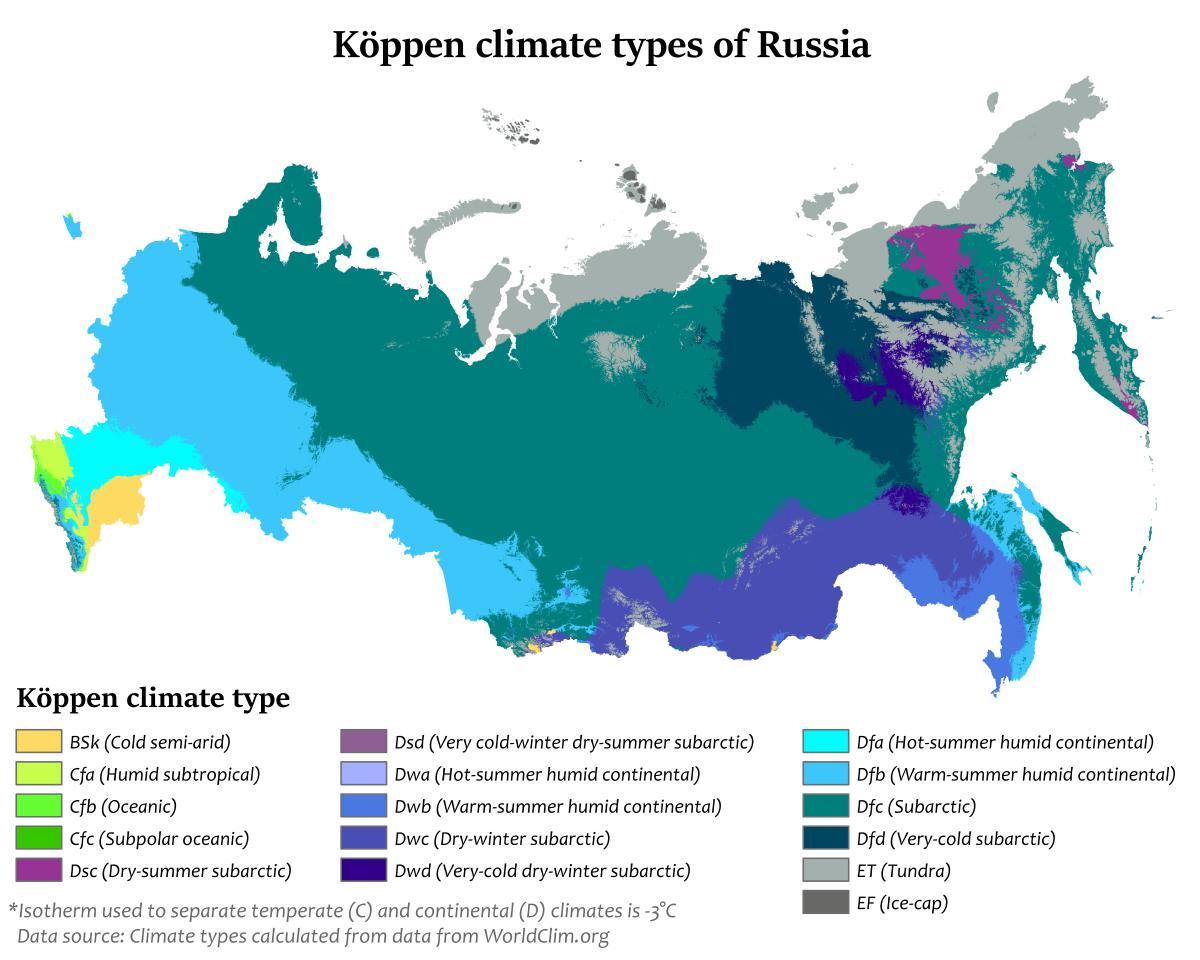 температурная карта России