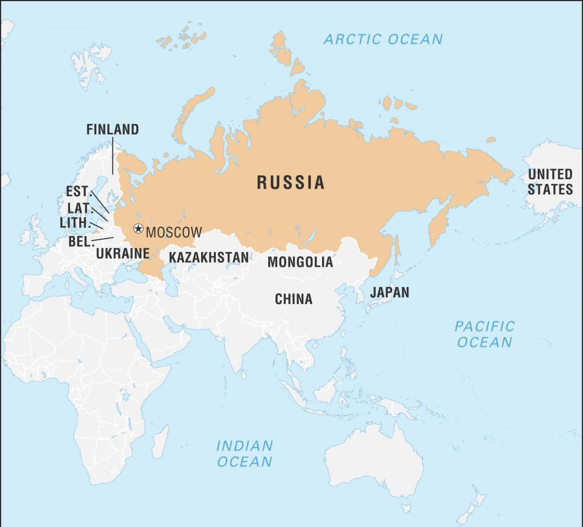 Карта России и сопредельных государств